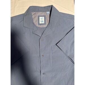 VTG 1946 Camp Shirt Button Up Short Sleeve Casual Blue Mens Size L‎